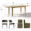 Ensemble table et chaises extensibles avec 4 chaises rembourrées et 2 chaises de salle à manger à roulettes dissimulées-709725570