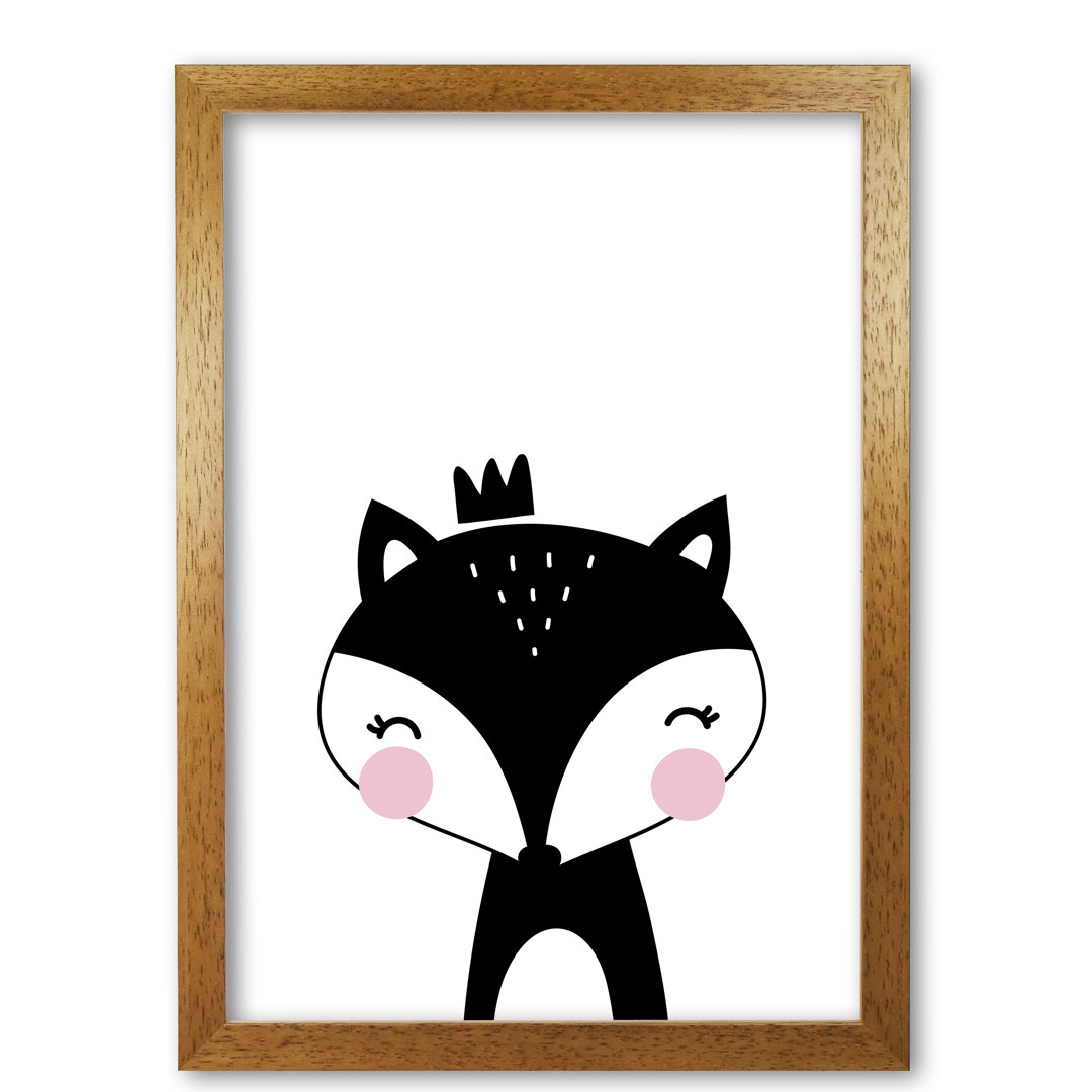Scandi Fox With Crown - Print