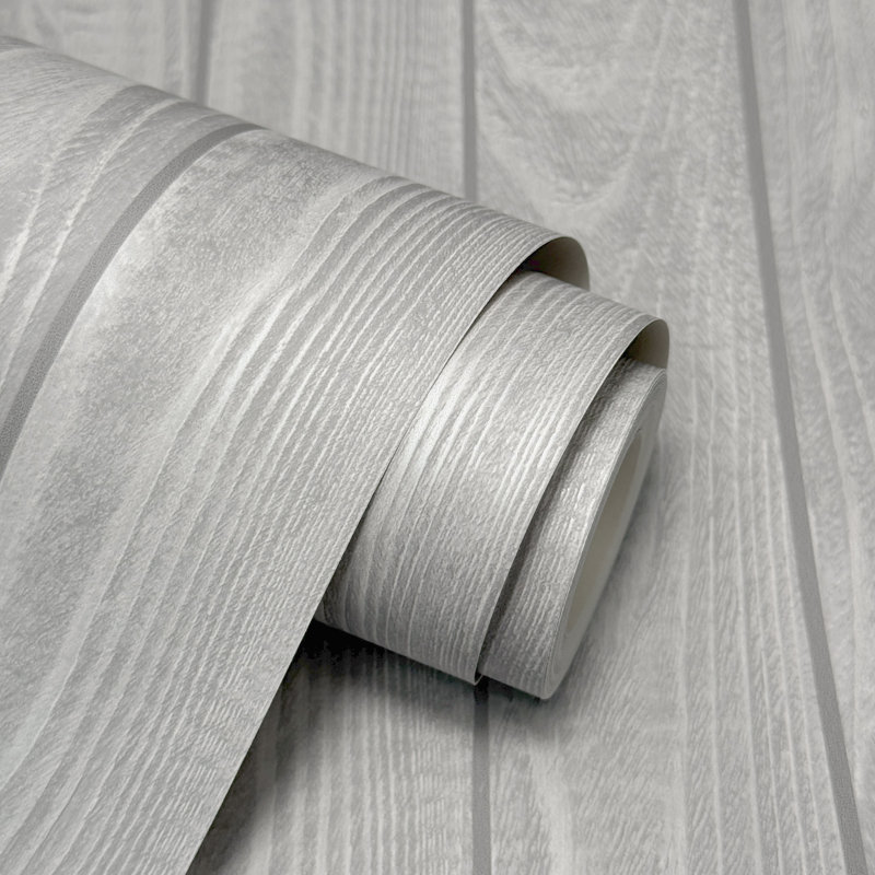 Metallic Wood  Luxury Wallpaper, Grey