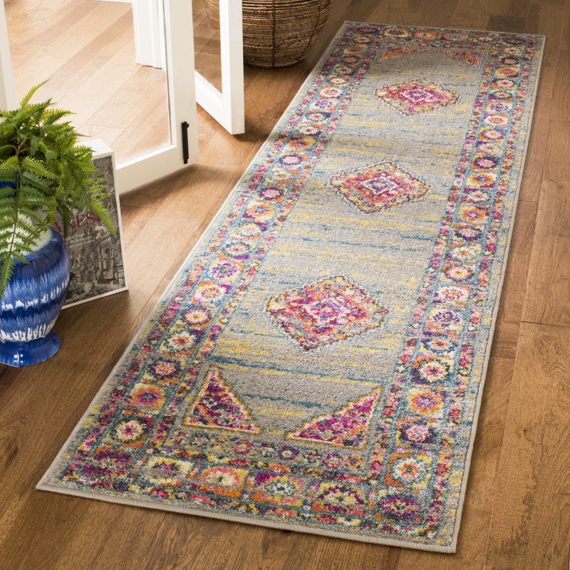 Tapis oriental Felty, Tapis de couloir 2 pi 3 po x 6 pi, Light Grey