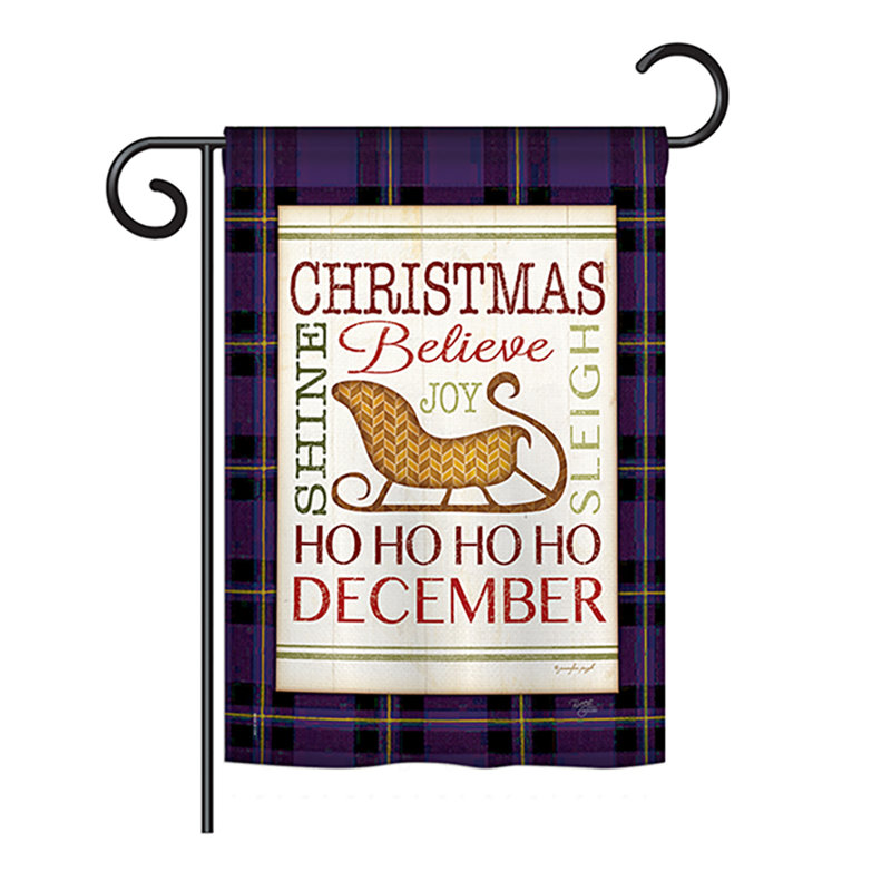 Croyez à la joie des impressions de noël de noël saisons de noël à 2 côtés 19 po x 13 po drapeau de jardin, Blanc, Polyester