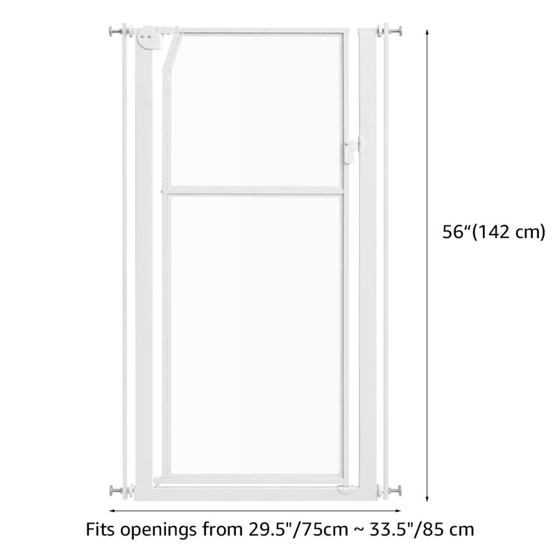 Pressure Mounted Pet Gate, White, 75cm - 85cm W