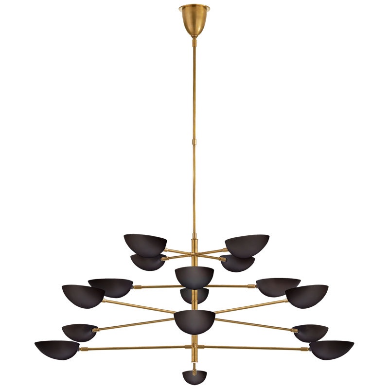 AERIN Graphic Grande Four-Tier Chandelier, Black