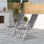 Chaise de salle à manger pliante en aluminium pour l'extérieur (ensemble de 2)