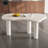 62.2" Irregular Cream White Dining Table Set With 6 Chairs for Kitchen, Bar, Living Room-1361439948