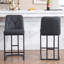 Ensemble de 2 tabourets de bar rembourrés modernes avec dossier capitonné, chaise à hauteur de comptoir avec structure en métal robuste, siège rembourré confortable pour la cuisine, le bar ou la salle à manger-2086021218