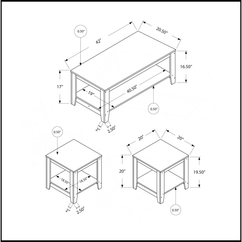 Ensemble de table, ensemble de 3 pièces, café, bout, côté, décor, salon, stratifié gris, transitionnel