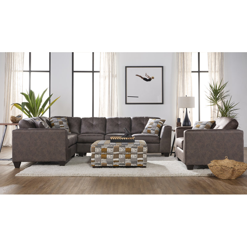 Canapé modulaire 22600, Toboggan ocre, Mélange de polyester peau de daim Mylo