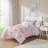Alicia Pink Rainbow and Metallic Stars 8-Piece Full Comforter Set with Bed Sheets-2327171-120404661