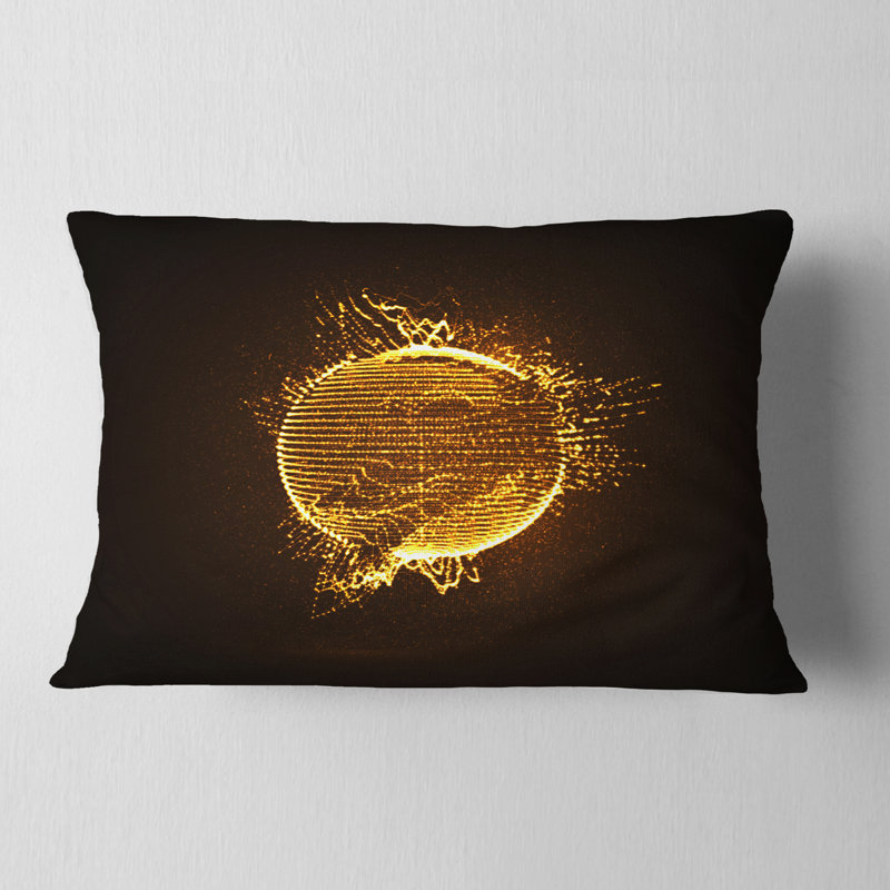 Particules brillantes jaunes - coussin imprimé abstrait