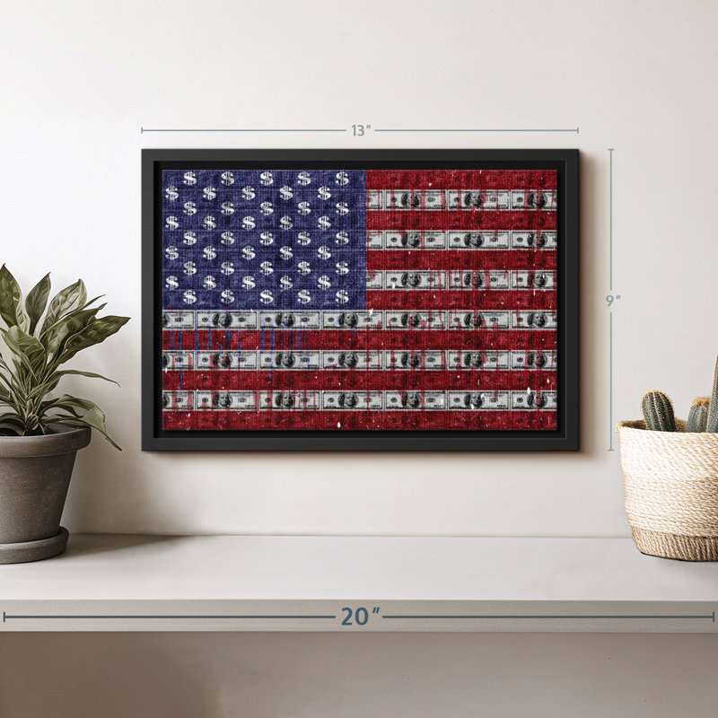 «USA Flag Dollars», reproduction sur toile, H 9 po x l 13 po