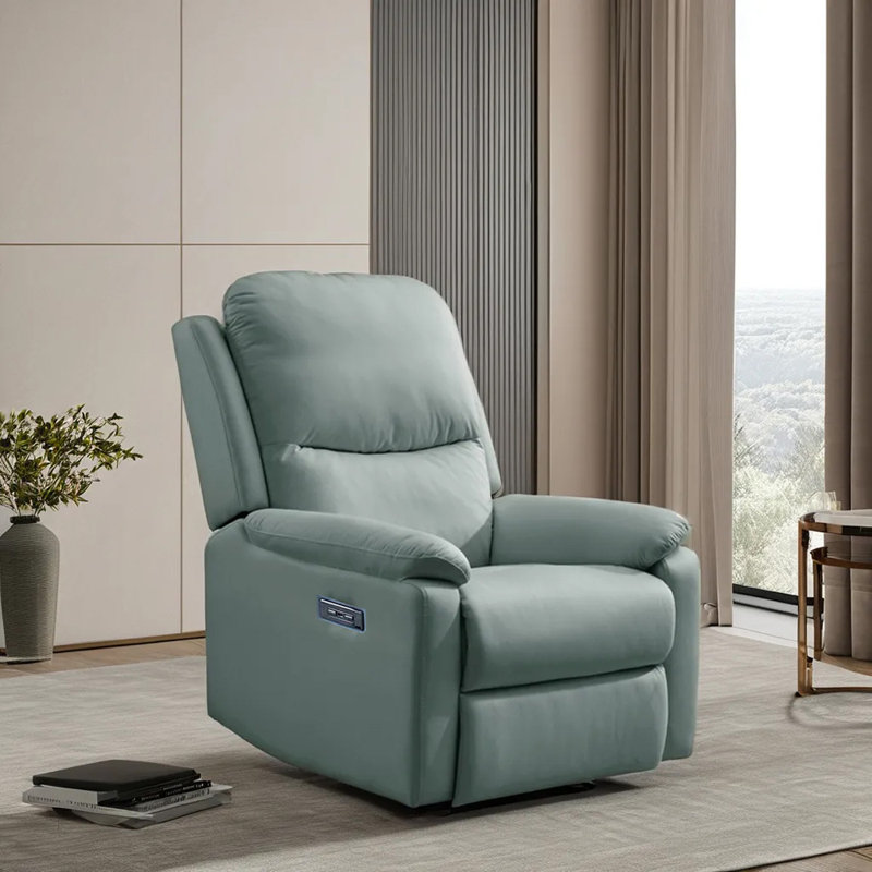 Air Leather Recliner Armchairs Single Sofa, Expandable Lazy Sofa, Boss Chair, Power - Push Button