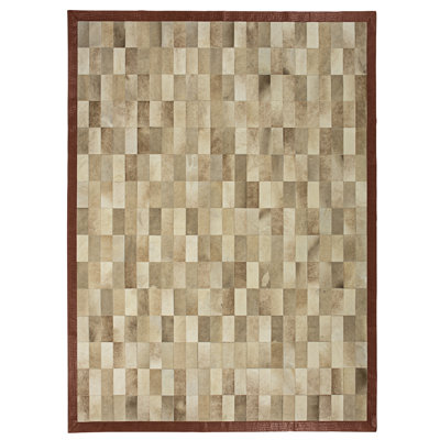 Hermes Cowhide Geometric Area Rug