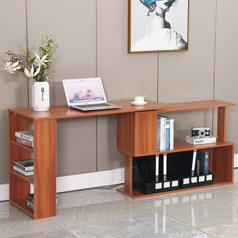 Elijah-Leo L-Shaped Writing Desk, Brown
