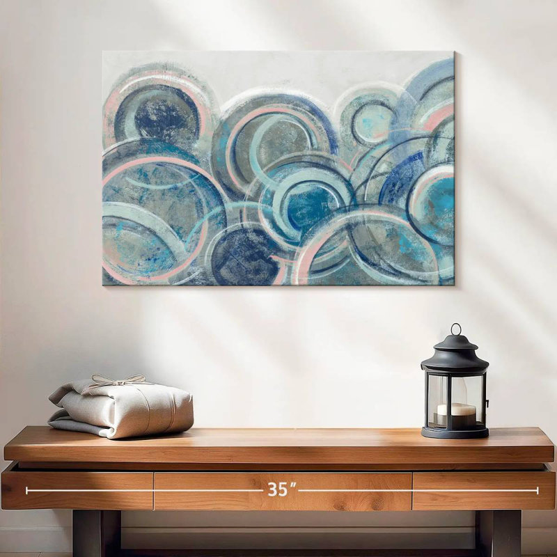 Avery Variation Blue Grey Pink, 16" H x 24" W
