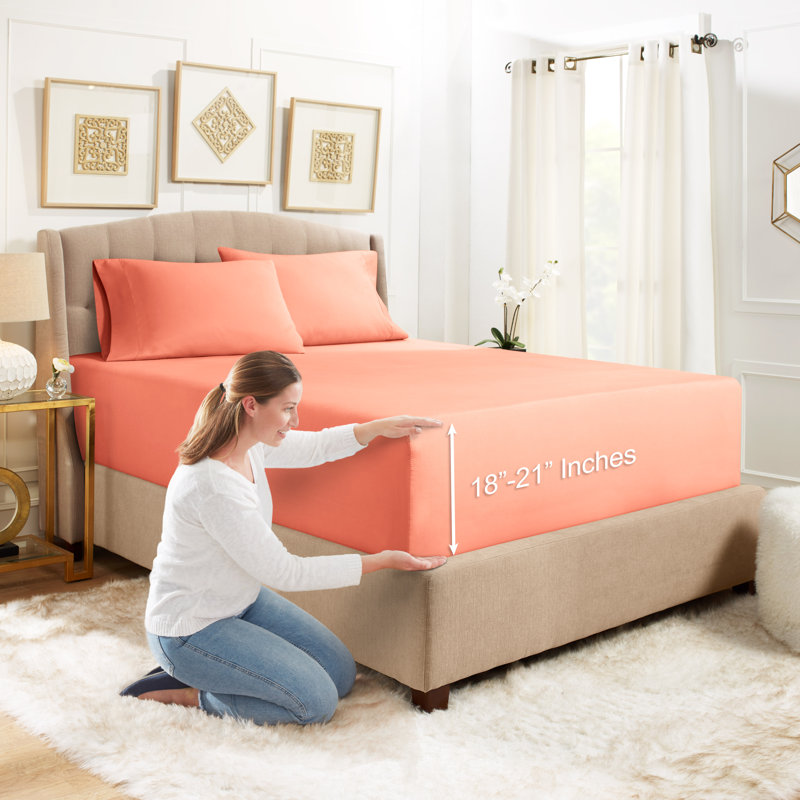 Microfiber Sheet Set, Misty Rose, Twin XL Sheet Set with 1 Pillowcase