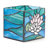4.75"W Blue Pond Lily Stained Glass Candle Holder 