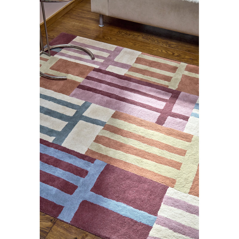 Monolith Handmade Wool Geometric Area Rug, Cinnabar;Amber, Rectangle 5'7 x 7'10