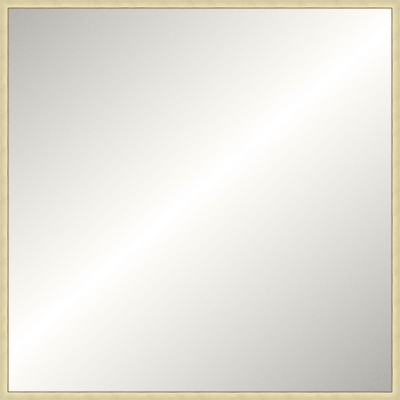 Floater 2 Solid Wood Mirror, 23.25" x 23.25", Antique Silver, Square
