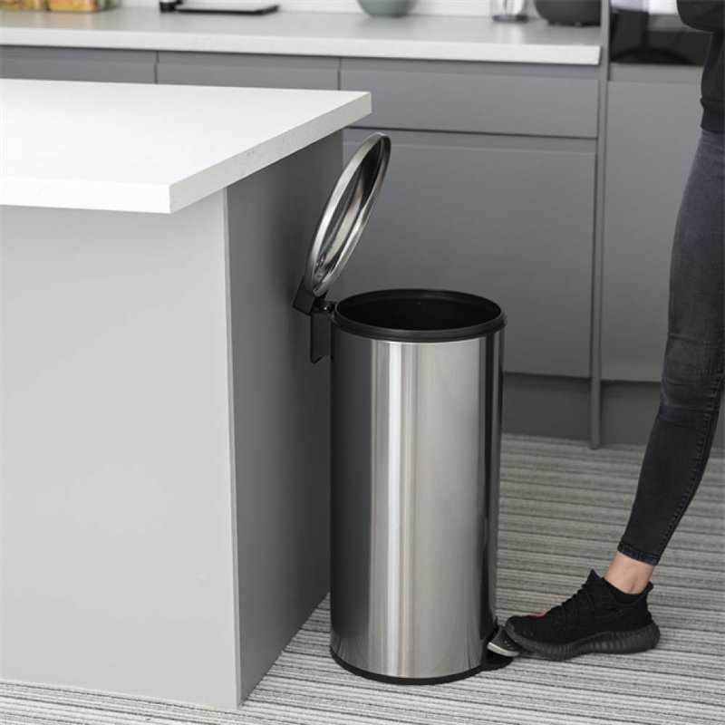 Yeung Steel Step On Kitchen Trash Can, 30