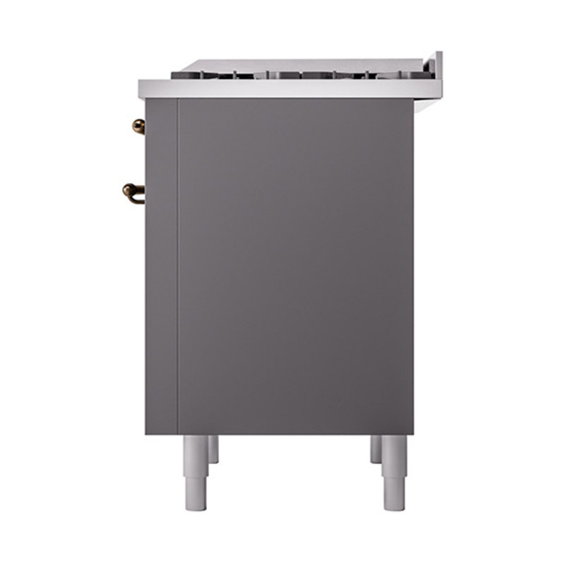 ILVE Nostalgie II Noblesse 36 in Dual Fuel Range, Graphite Matte/Bronze, Natural Gas