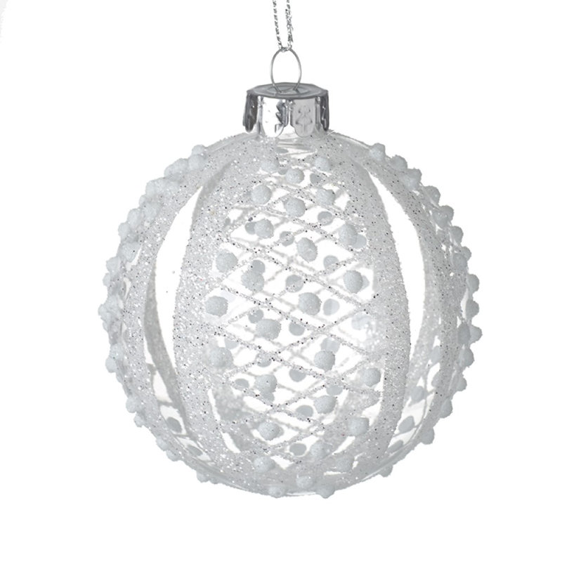 8cm Polka Dots Glass Ball Ornament