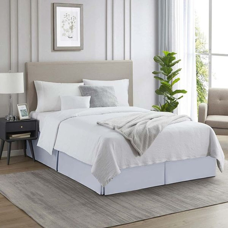 Luxury Pleated 14" Bed Skirt, Ice Blue, King