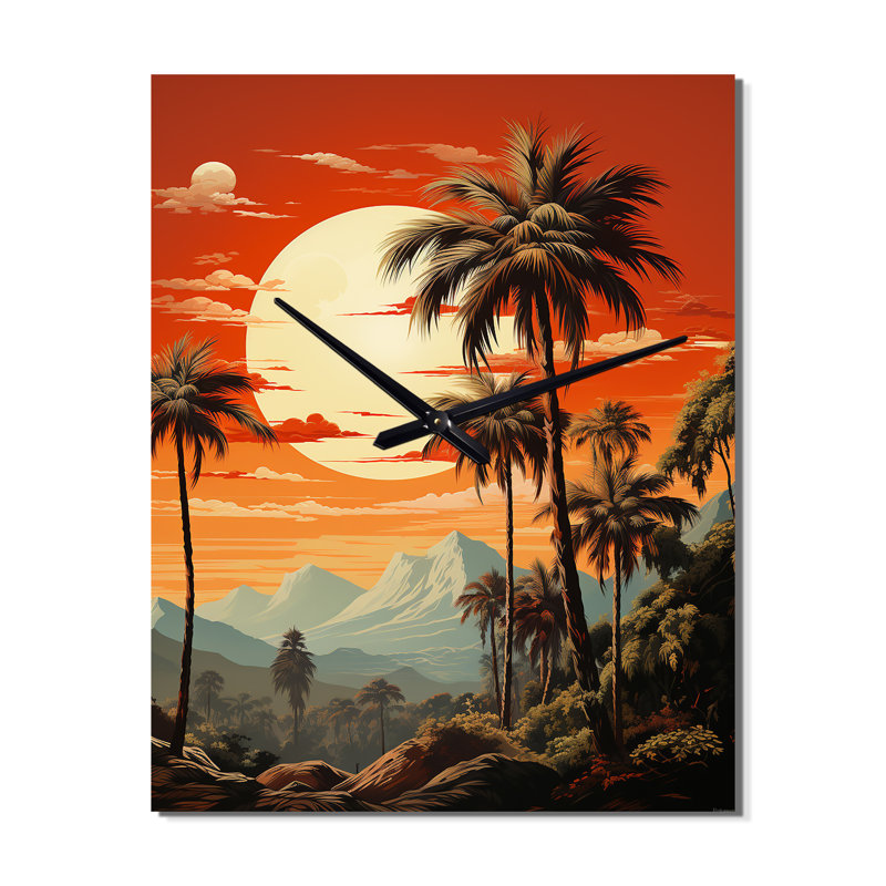 Daimian - Horloges murales Palm Trees, Petit