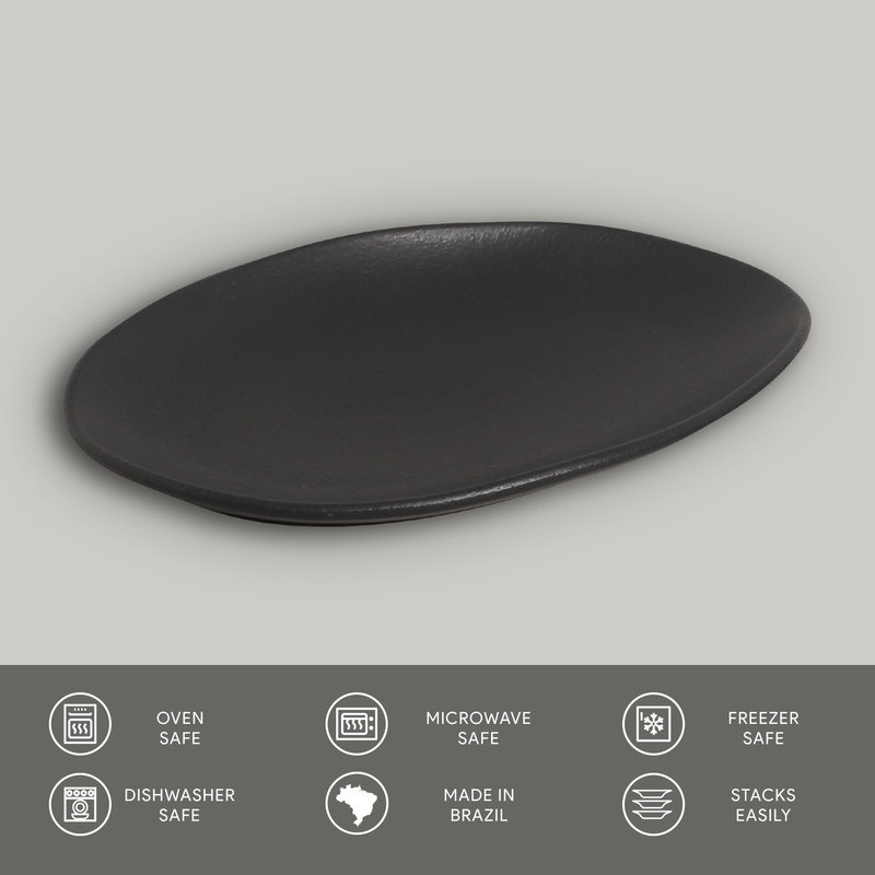 Handcrafted Matte Black Porcelain Salad/Dessert Plates Set