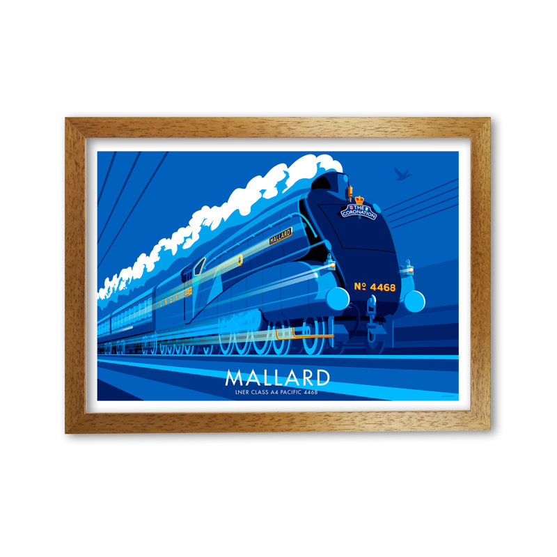 Mallard by Stephen Millership - Print, 42 cm H x 59.4 cm W x 5 cm D, Oak