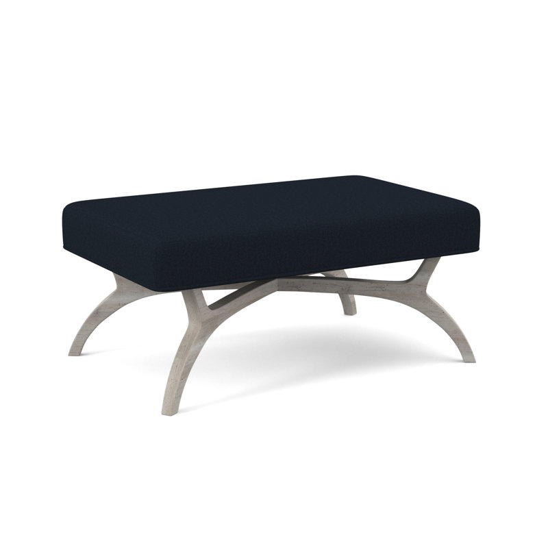 Ansel Upholstered Bench, Bisque, Margaret Ebony