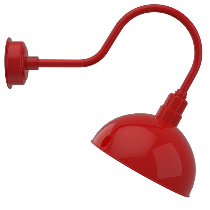 Luminaire de grange d’extérieur à del Dipkarpaz, H 8 po x l 14 po x P 12 po, Rouge cerise