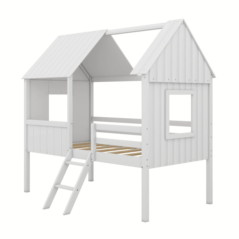 Lit mezzanine simple Sublette, Blanc