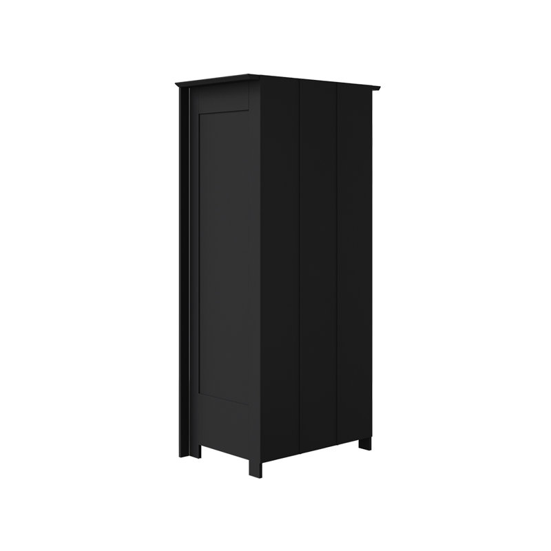 2 Door Manufactured Wood Wardrobe, Black