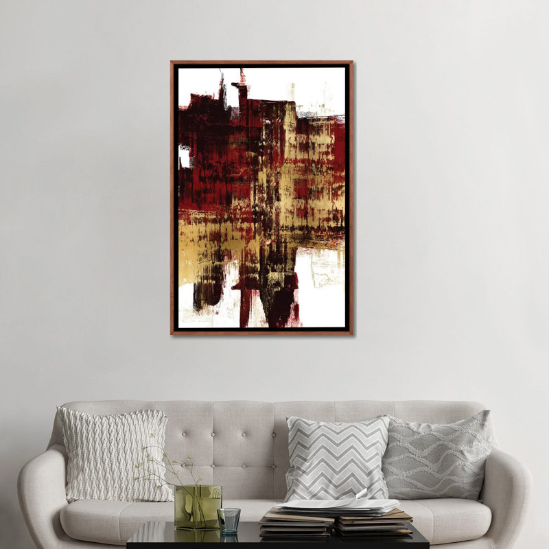 "Point of View" par Amira Rahim, reproduction d’art, H 48 po x l 32 po x P 1,5 po, Toile avec cadre en bois brun classique