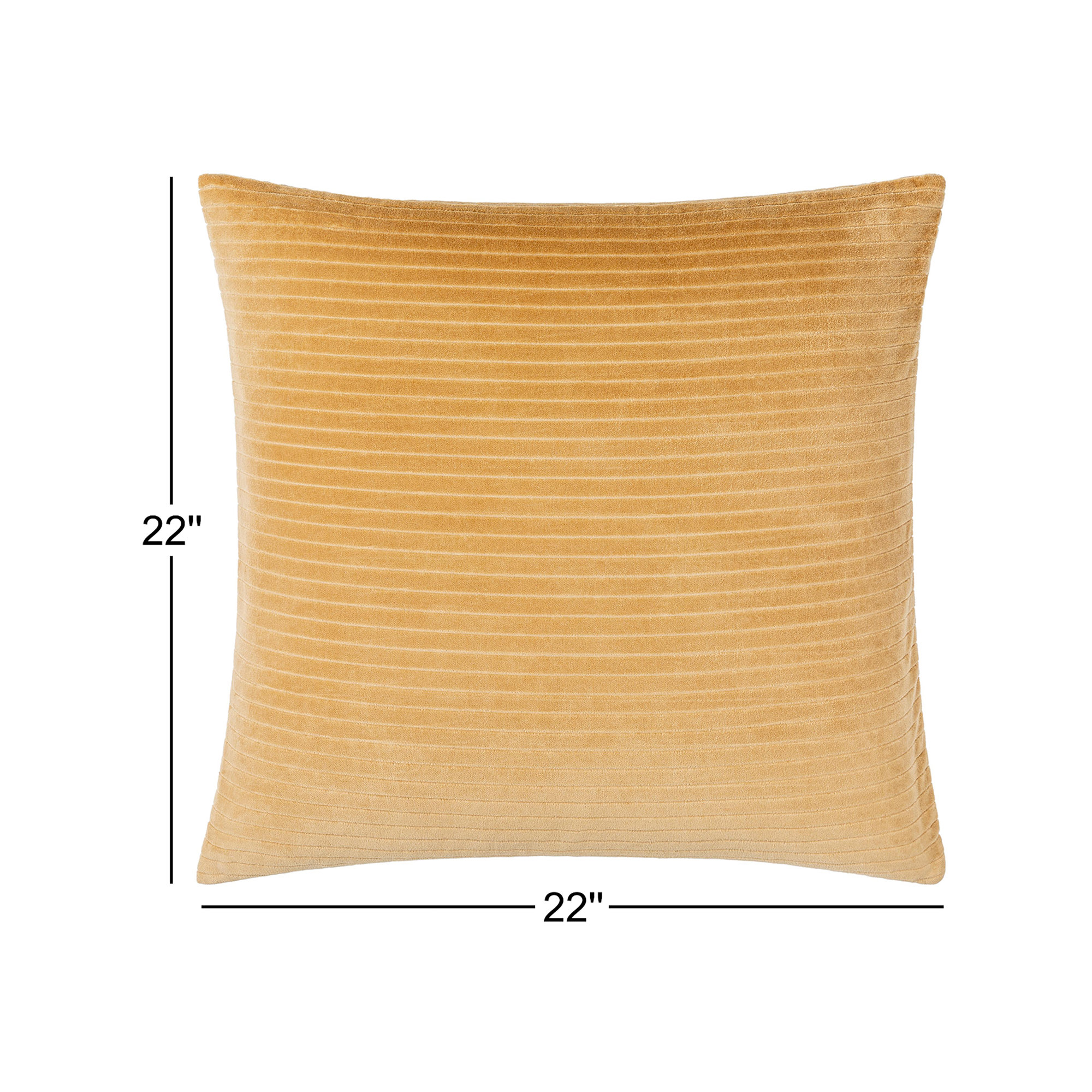Cotton Throw Pillow, Camel, Polyester/Polyfill, 22" x 22"