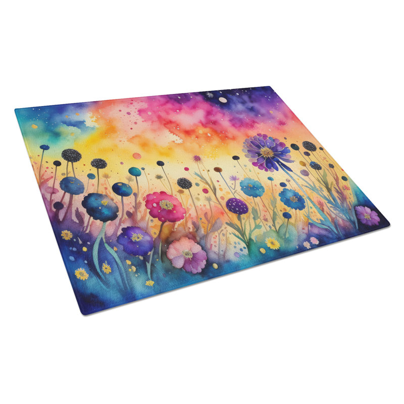 Scabiosa in Colour Glass Cutting Board Large