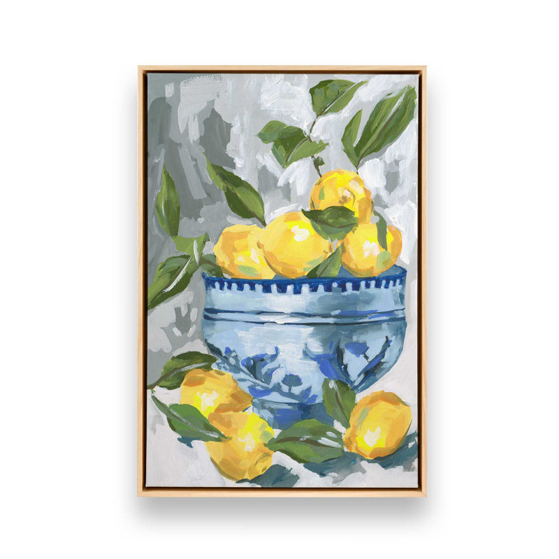 Indigo et citron II par Melissa Wang, reproduction d'art, Tanné, H 16 po x l 12 po