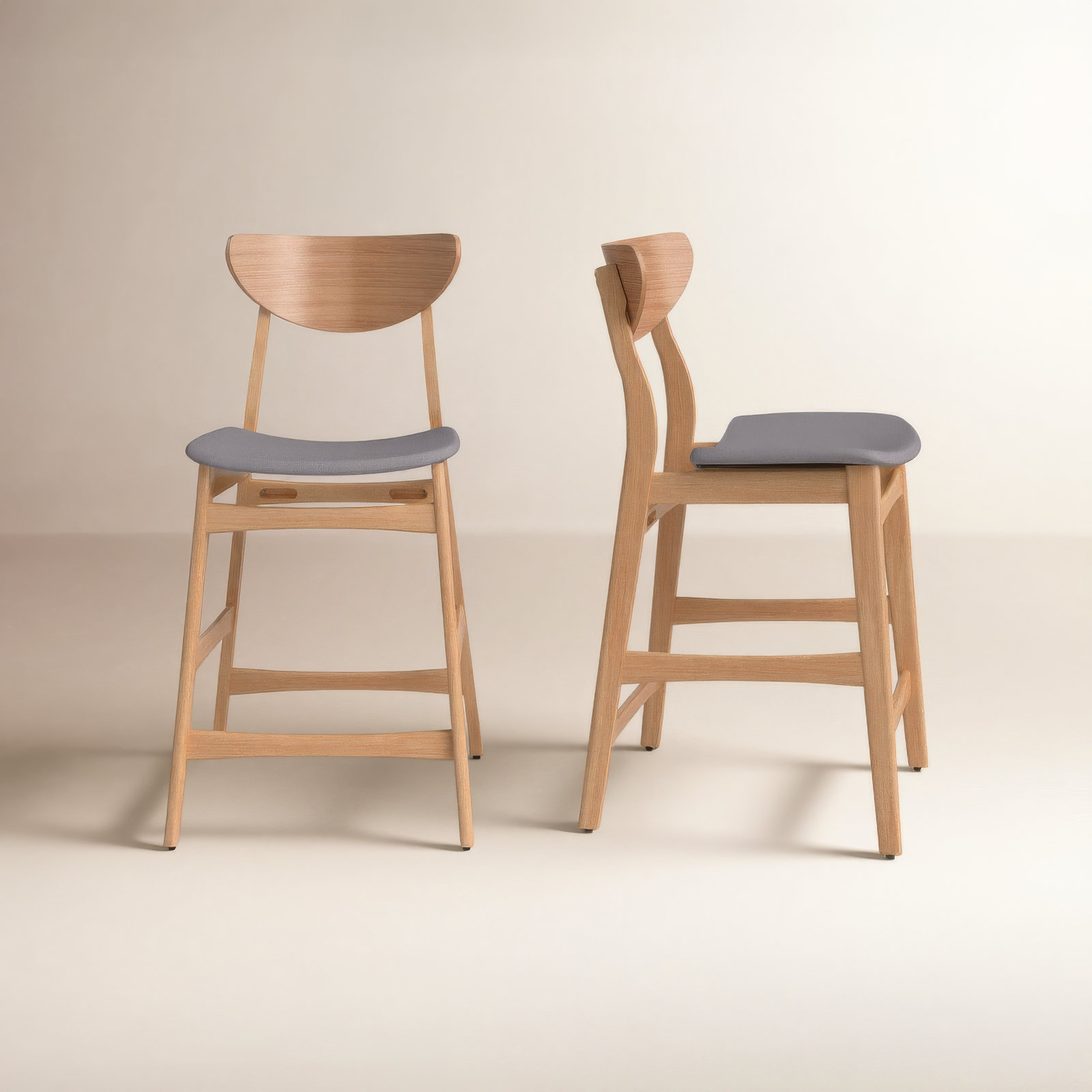 Fitz 24" Bar Stool, Dark Gray, Oak