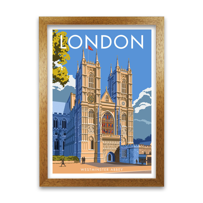 London by Stephen Millership - Print, 42 cm H x 29.7 cm W x 5 cm D, Oak