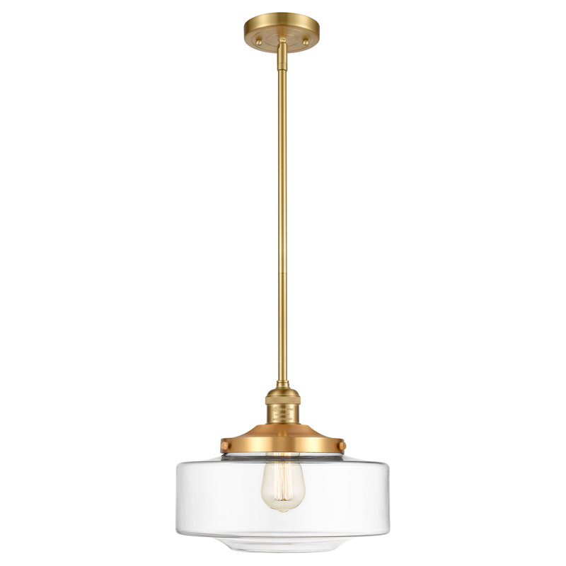 Mini-luminaire suspendu à tige lumineuse 12 po Franklin Restoration - Lainee - ampoule non incluse - finition bronze frotté