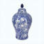 Bocal en porcelaine bleu et blanc avec couvercle 14,6 "de haut, grand gingembre en céramique avec couvercle