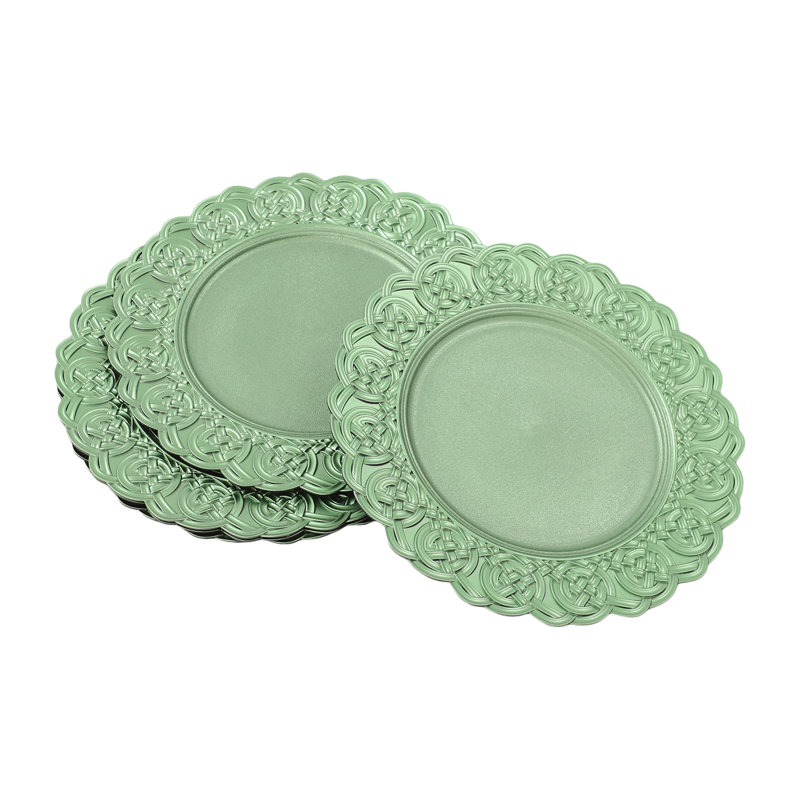 Assiettes de présentation rondes de 13 po, Vert