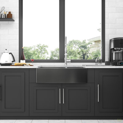 Double Bowl (60/40) Farmhouse Sink- 36" X 21" X 10"Stainless Steel Apron Front Kitchen Sink 16 Gauge With Two 10" Deep Basin