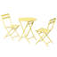 Ensemble bistro 3 pièces de table ronde pliable et chaises, jaune-1066253328