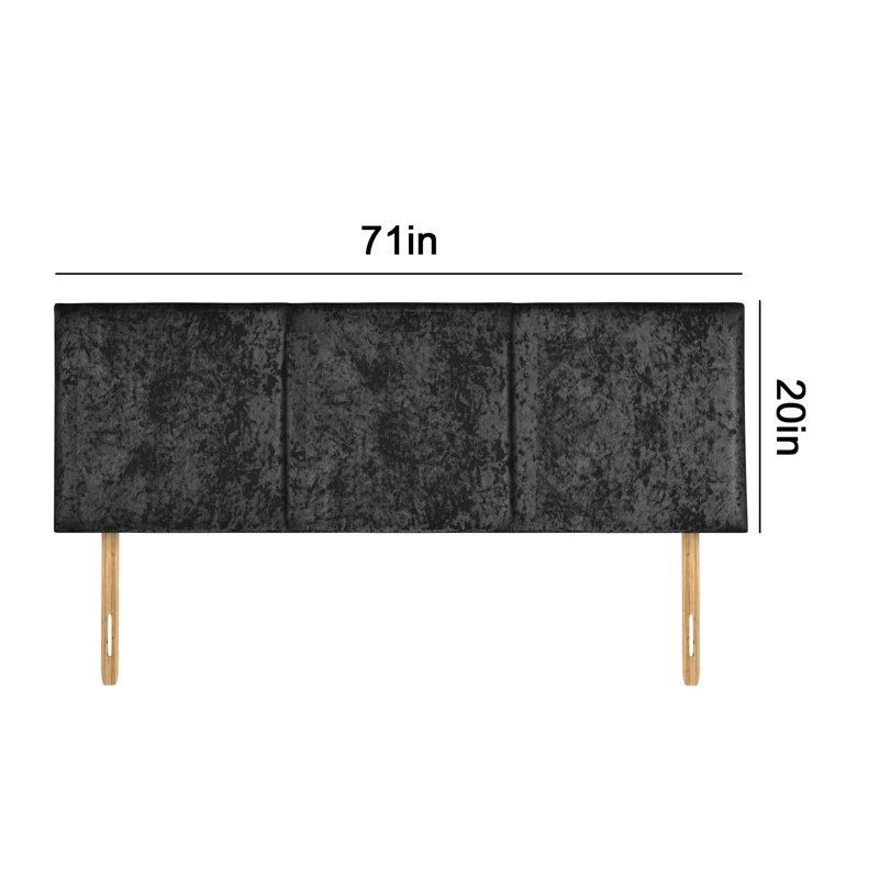 Beriguette King Upholstered Headboard, Crushed Black