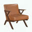 Fauteuil d'appoint en bois d'hévéa massif, similicuir et mousse enveloppée de dacron-1224820872-1224820873
