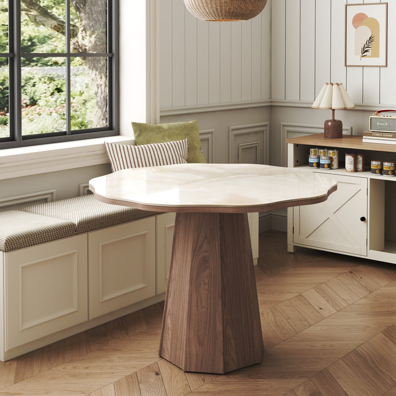 Table de salle à manger Modern Modern, Style onyx crémeux