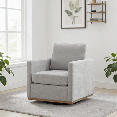 30.5" W Upholstered Comfy Swivel Club Chair