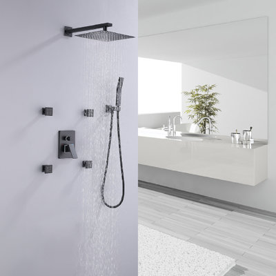 Système de douche à pluie avec 4 jets pour le corps et ensemble de douche à main